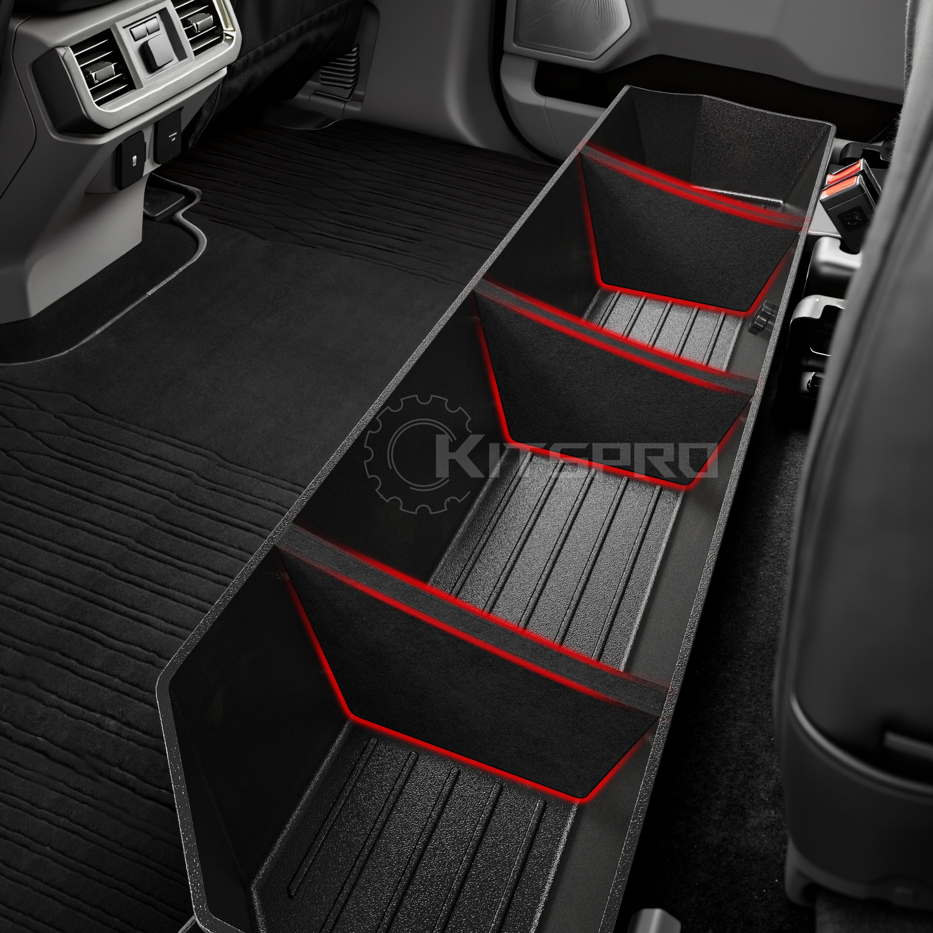KitsPro Additional 3-Piece Foam Divider Set, Designed for KitsPro Rear Truck Underseat Storage Box for Ford F-Series Trucks Crew Cab (Compatible with ASIN: B0CPJLV7Y1)